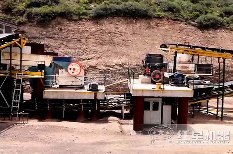 沖擊破搭配顎破、圓錐破現場